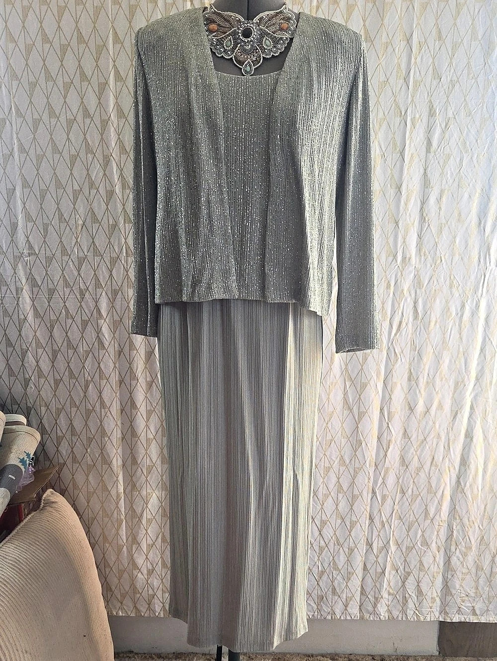 Sage 2 piece Sparkle Dress Like New
